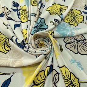 Tecido Crepe Estampado Floral Hibiscos Colors Tecido Crepe Estampado Floral Hibiscos Colors • Luema Tecidos