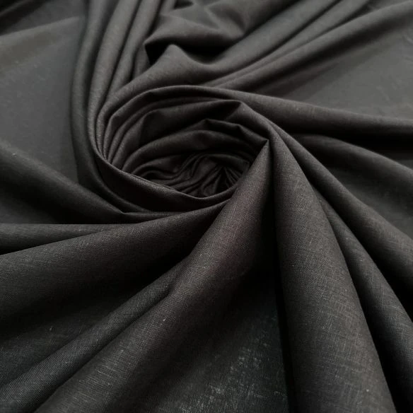 Tecido Cambraia de Linho Puro Preto • Luema Tecidos