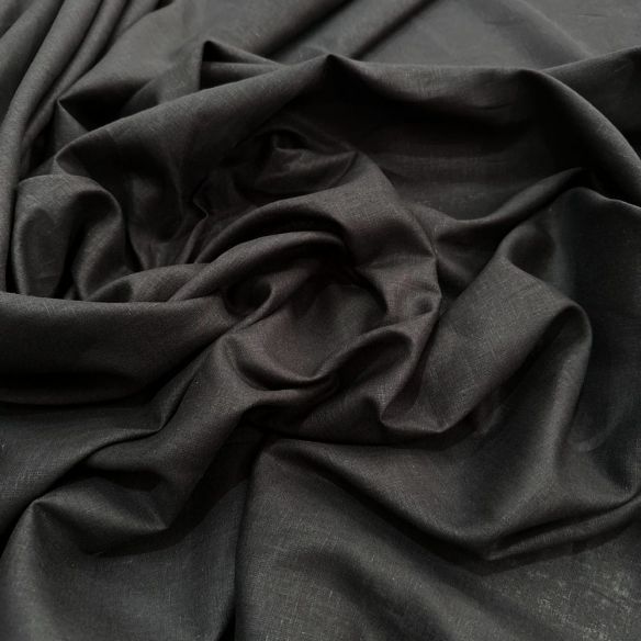 Tecido Cambraia de Linho Puro Preto • Luema Tecidos