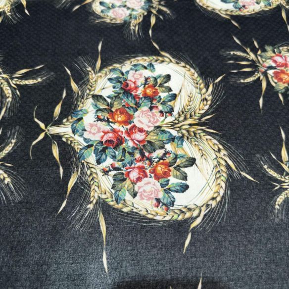 Tecido Musseline Estampado Heart Flowers • Luema Tecidos