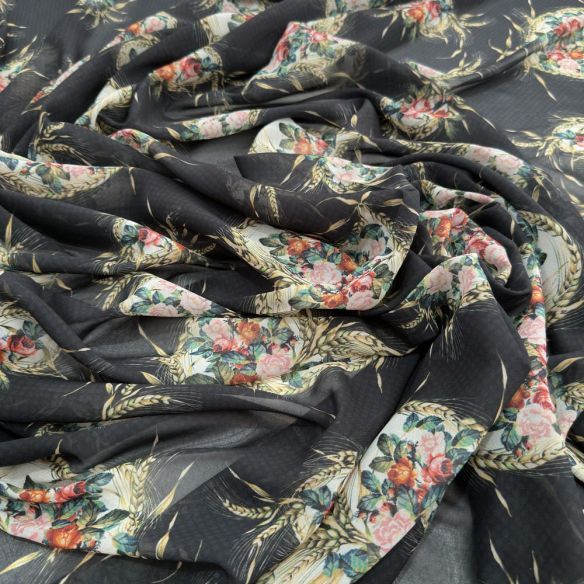 Tecido Musseline Estampado Heart Flowers • Luema Tecidos