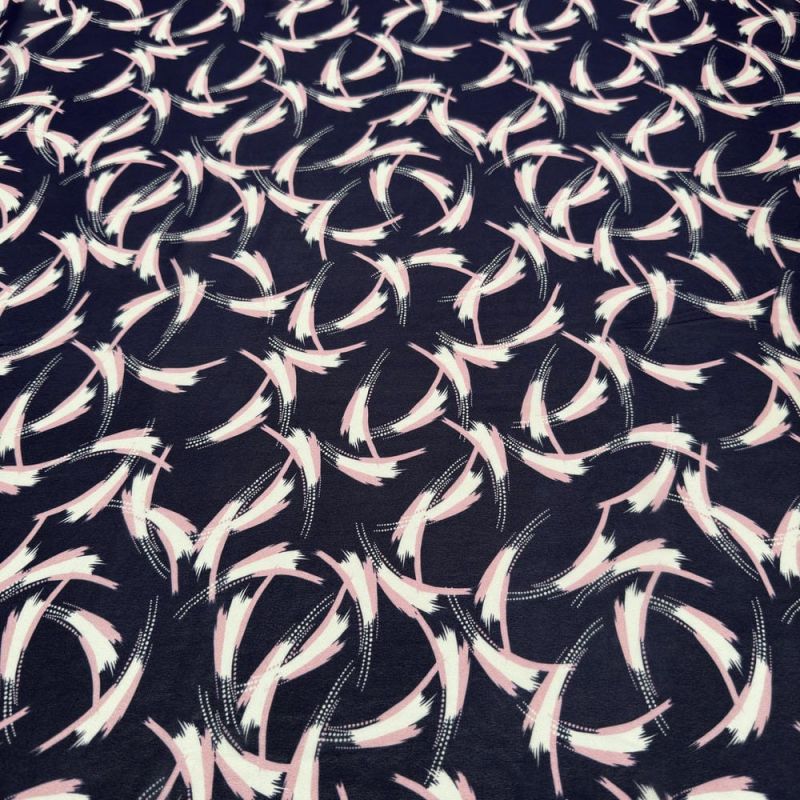 Tecido Musseline Estampado Elegance Fundo Azul • Luema Tecidos Tecido Musseline Estampado Elegance Fundo Azul • Luema Tecidos