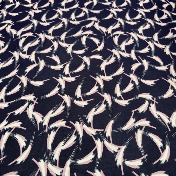 Tecido Musseline Estampado Elegance Fundo Azul • Luema Tecidos Tecido Musseline Estampado Elegance Fundo Azul • Luema Tecidos