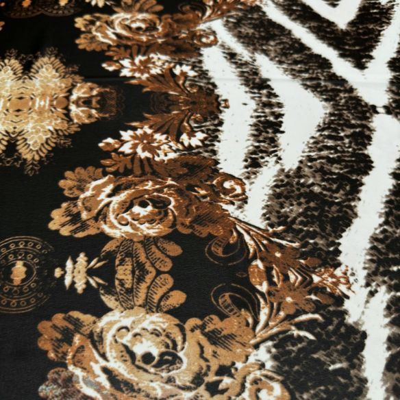 Tecido Musseline Estampado Fractals Brown • Luema Tecidos