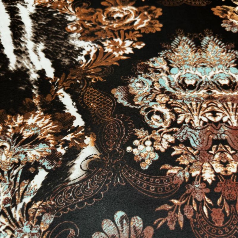 Tecido Musseline Estampado Fractals Brown • Luema Tecidos