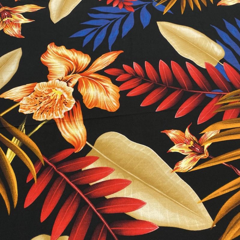 Tecido Viscolinho Estampado Preto Floral Colorido • Luema Tecidos Tecido Viscolinho Estampado Preto Floral Colorido • Luema Tecidos