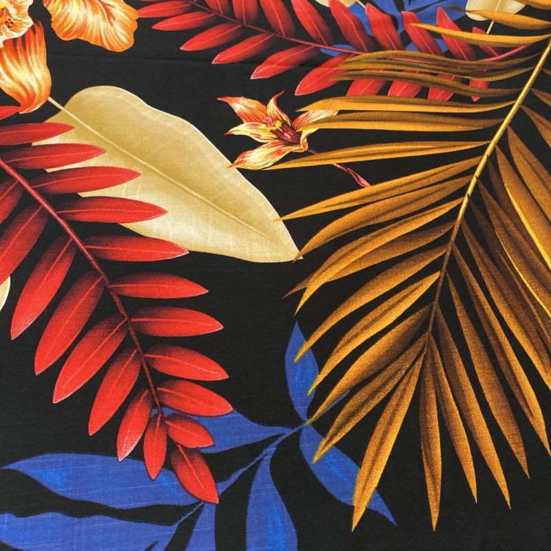 Tecido Viscolinho Estampado Preto Floral Colorido • Luema Tecidos Tecido Viscolinho Estampado Preto Floral Colorido • Luema Tecidos