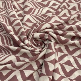 Tecido Viscolinho Estampado Swirls Fundo Branco • Luema Tecidos