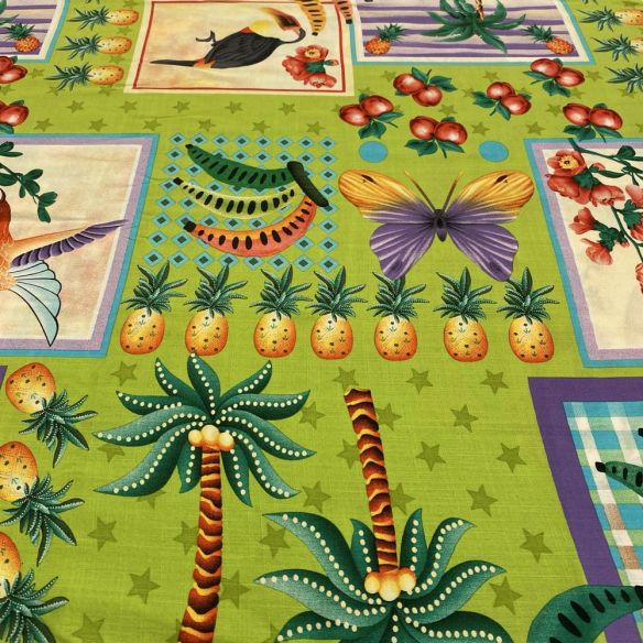 Tecido Viscolinho Estampado Tropical Fauna • Luema Tecidos