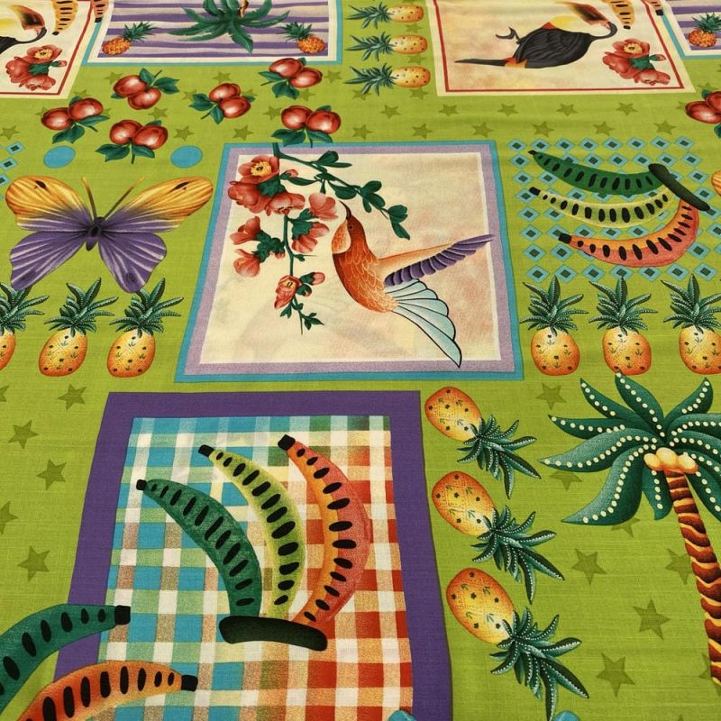 Tecido Viscolinho Estampado Tropical Fauna • Luema Tecidos