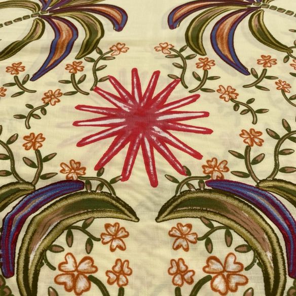 Tecido Viscolinho Palmeira e Estrela • Luema Tecidos