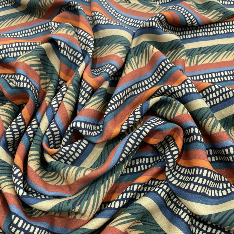 Tecido Viscose Estampada Listrado Colors • Luema Tecidos