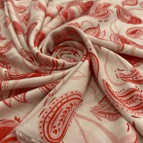 Tecido Viscose Estampada Paisley Vermelho Tecido Viscose Estampada Paisley Vermelho • Luema Tecidos 2