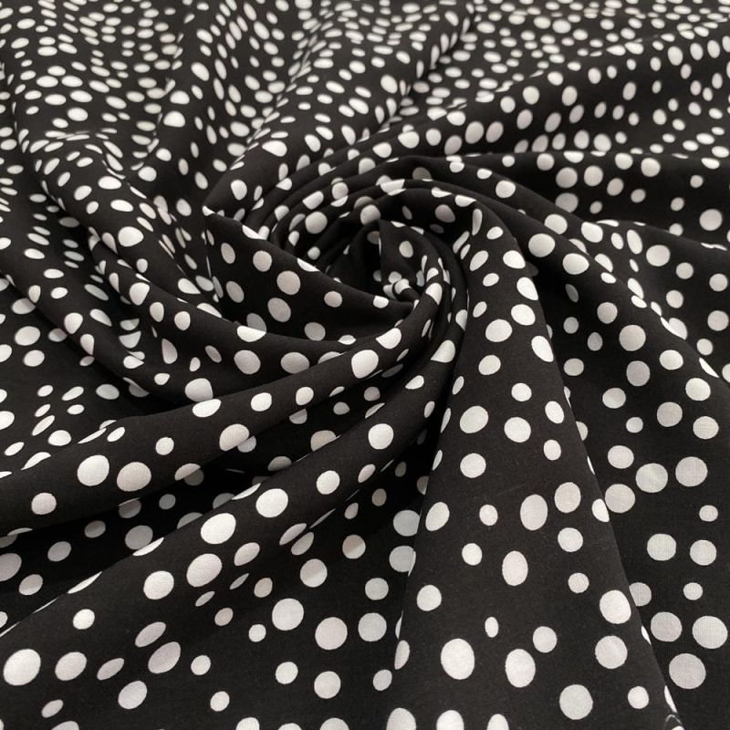 Tecido Viscose Poá Abs Preto e Branco • Luema Tecidos Tecido Viscose Poá Abs Preto e Branco • Luema Tecidos