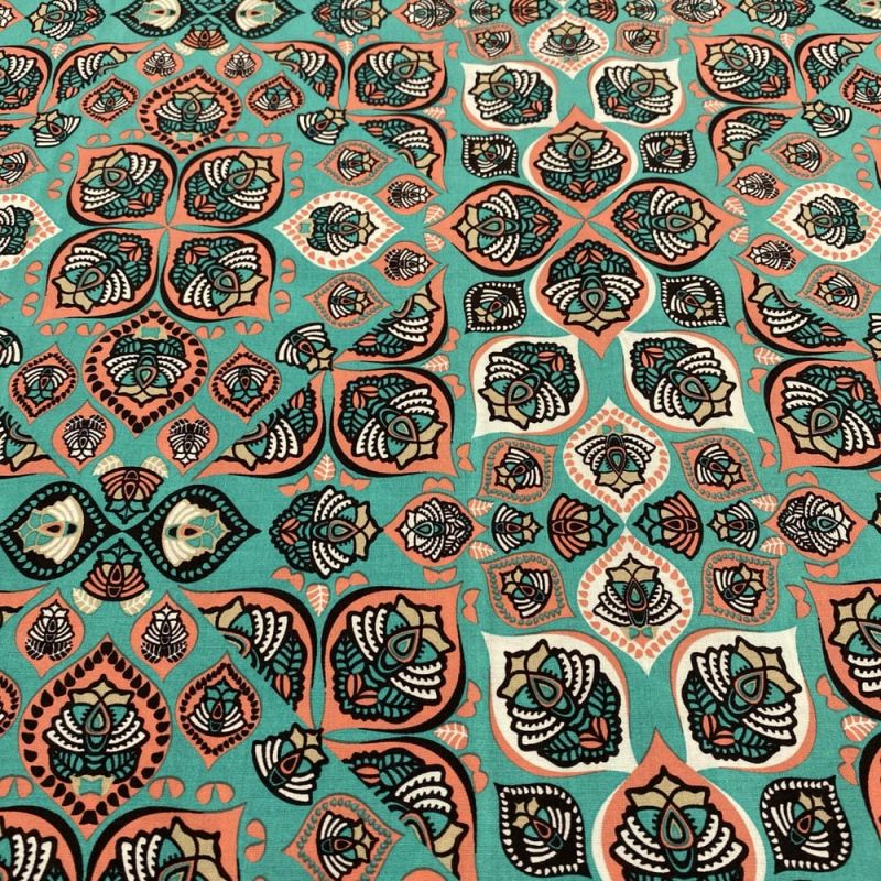 Tecido Viscose Estampada Abs Verde Água • Luema Tecidos