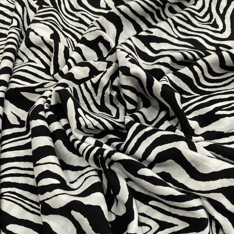 Tecido Viscose Estampada Zebra • Luema Tecidos Tecido Viscose Estampada Zebra • Luema Tecidos