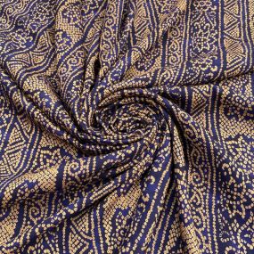 Tecido Viscoseda Estampada Bege e Azul Marinho Tecido Viscoseda Estampada Bege e Azul Marinho • Luema Tecidos