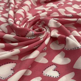 Tecido Viscose Estampada Corações Fundo Pink Tecido Viscose Estampada Corações Fundo Pink • Luema Tecidos 2