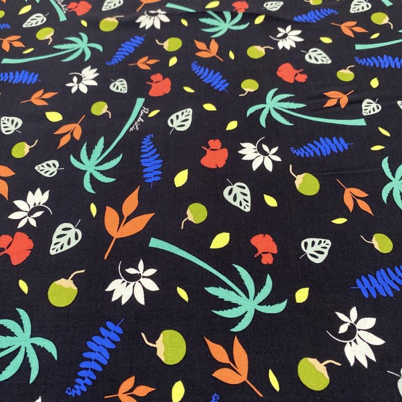 Tecido Viscose Estampada Praia Colorido FDL • Luema Tecidos