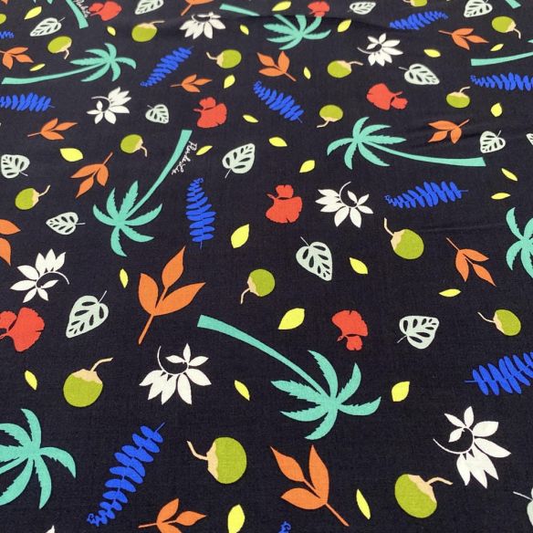 Tecido Viscose Estampada Praia Colorido FDL • Luema Tecidos