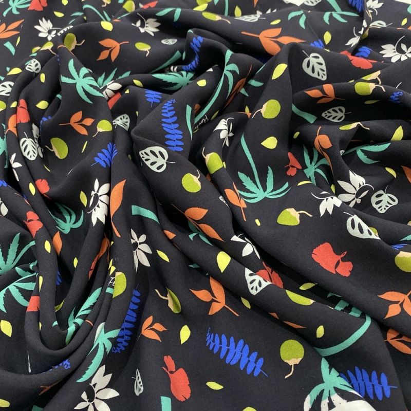 Tecido Viscose Estampada Praia Colorido FDL • Luema Tecidos