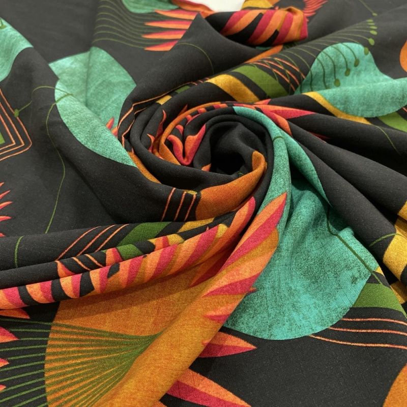 Tecido Viscolinho Estampado Quadros e Poá • Luema Tecidos