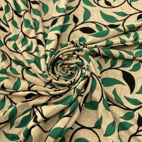 Tecido Liganete Estampada Raminhos Fundo Bege Tecido Liganete Estampada Raminhos Fundo Bege • Luema Tecidos