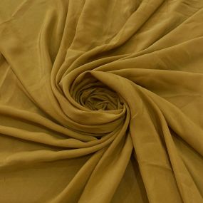 Tecido Crepe de Chine Seda Pura Amarelo Ocre Tecido Crepe de Chine Seda Pura Amarelo Ocre • Luema Tecidos