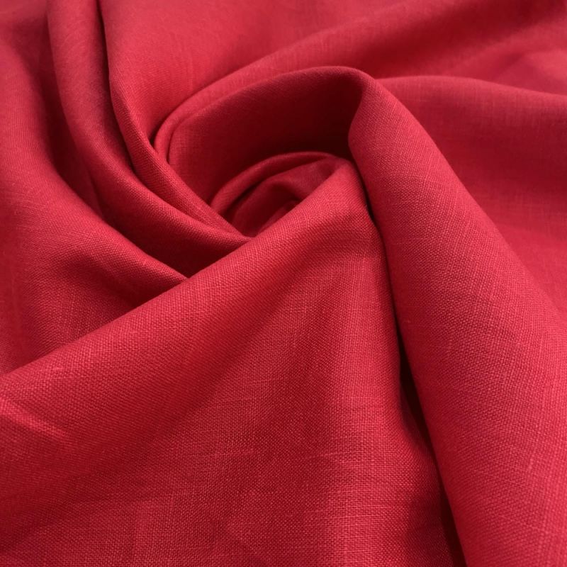 Tecido Linho Puro Vermelho Cereja • Luema Tecidos Tecido Linho Puro Vermelho Cereja • Luema Tecidos