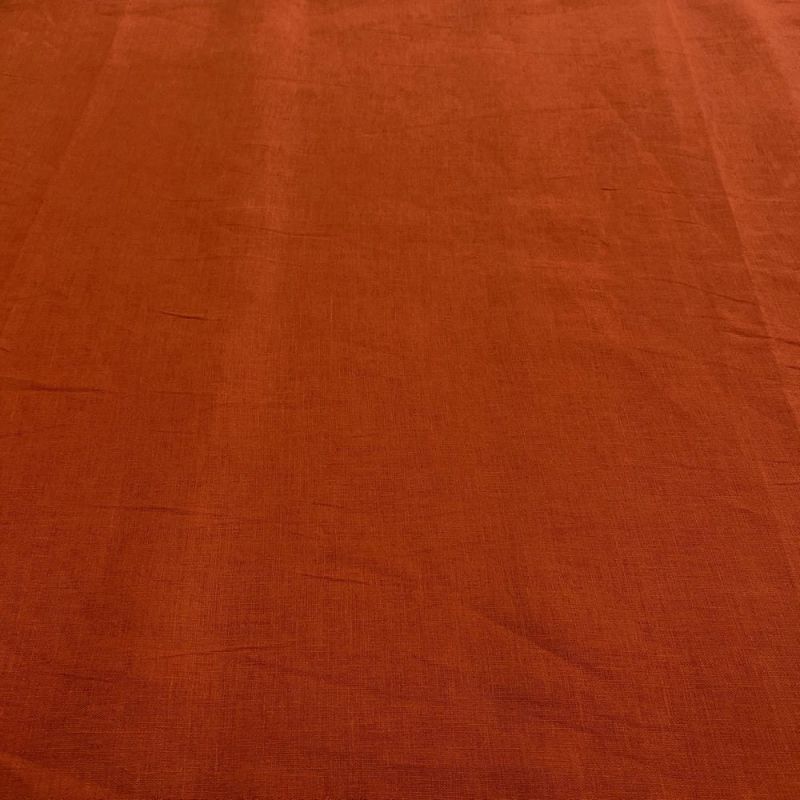 Tecido Linho Puro Marrom Ferrugem • Luema Tecidos