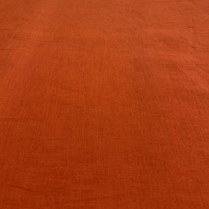 Tecido Linho Puro Marrom Ferrugem • Luema Tecidos