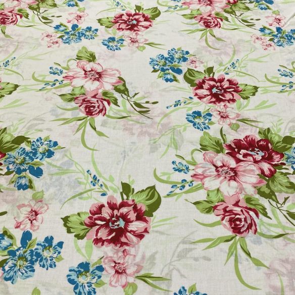 Tecido Cambraia de Algodão Floral Colorido • Luema Tecidos