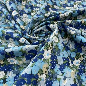Tecido Cambraia de Algodão Floral Médio Azul Tecido Cambraia de Algodão Floral Médio Azul • Luema Tecidos 2
