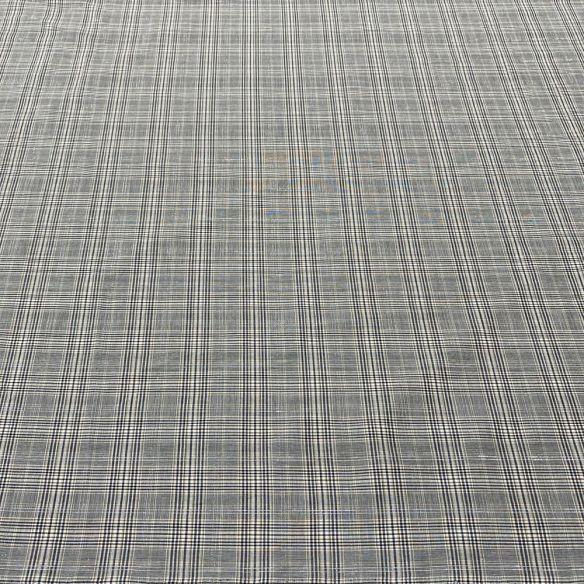 Tecido Cambraia de Algodão Xadrez P&B Com Lurex • Luema Tecidos