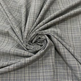 Tecido Cambraia de Algodão Xadrez P&B Com Lurex • Luema Tecidos