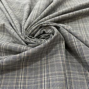 Tecido Cambraia de Algodão Xadrez P&B Com Lurex • Luema Tecidos 2