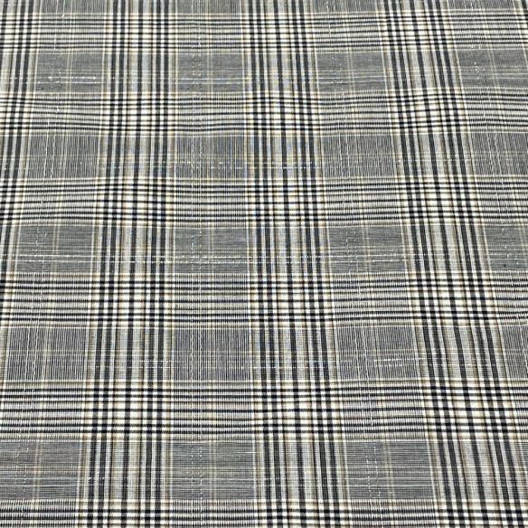 Tecido Cambraia de Algodão Xadrez P&B Com Lurex • Luema Tecidos