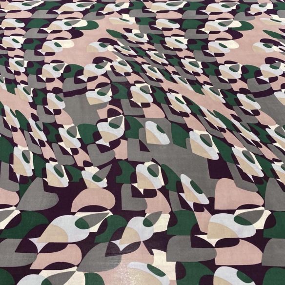 Tecido Musseline Estampado Abstract Dots • Luema Tecidos