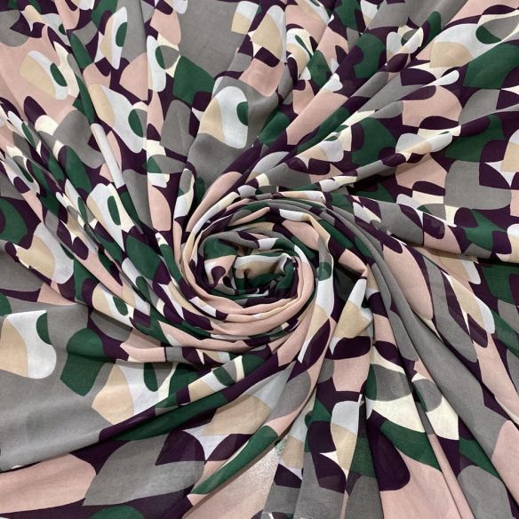 Tecido Musseline Estampado Abstract Dots • Luema Tecidos