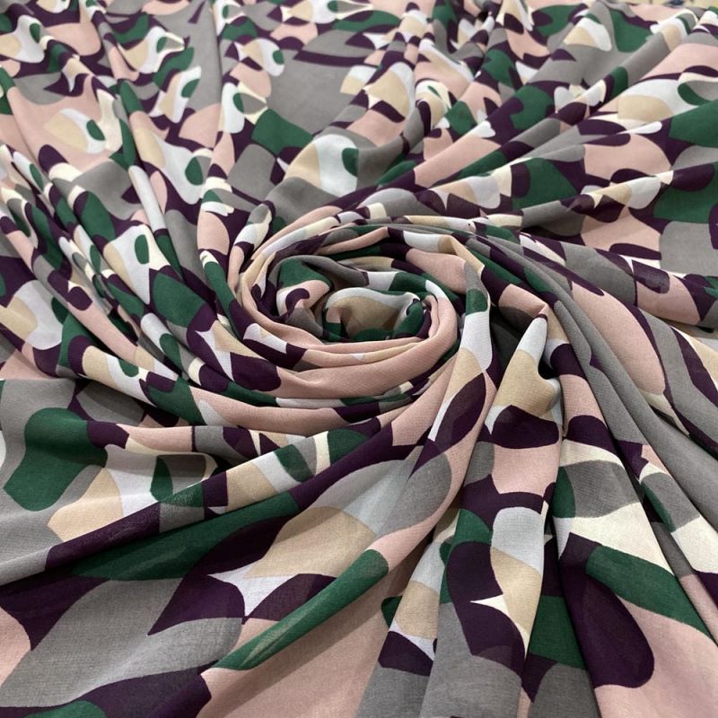 Tecido Musseline Estampado Abstract Dots • Luema Tecidos