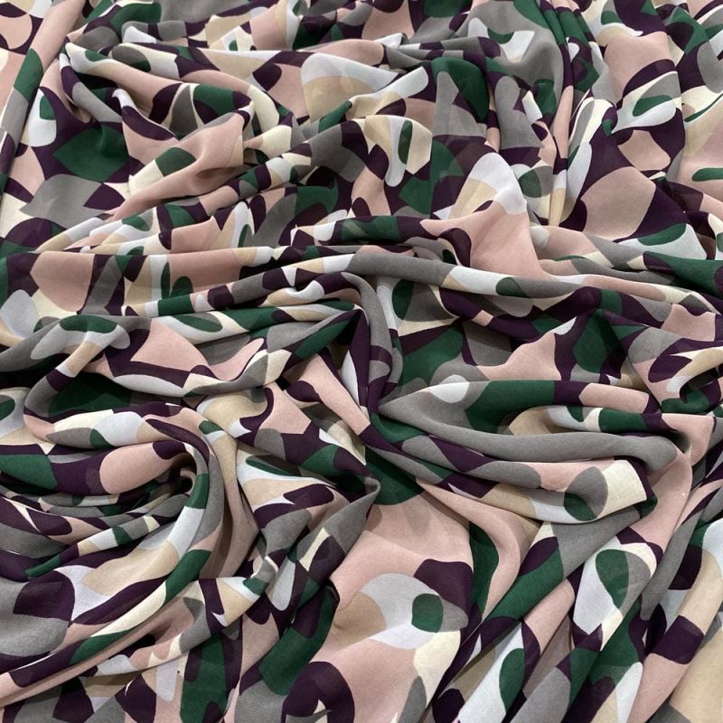 Tecido Musseline Estampado Abstract Dots • Luema Tecidos