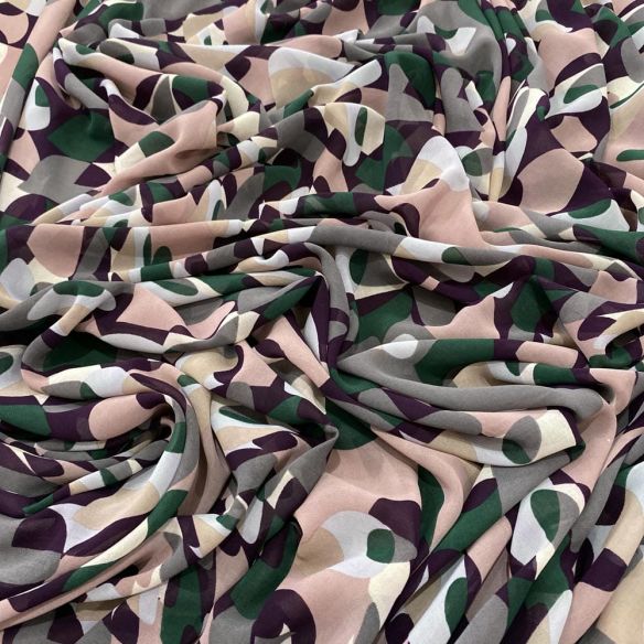 Tecido Musseline Estampado Abstract Dots • Luema Tecidos