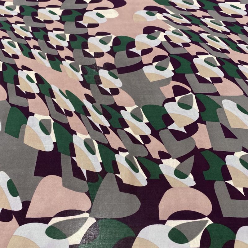 Tecido Musseline Estampado Abstract Dots • Luema Tecidos