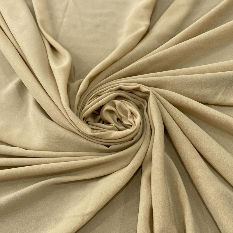 Tecido Crepe de Chine Seda Pura Liso Nude • Luema Tecidos