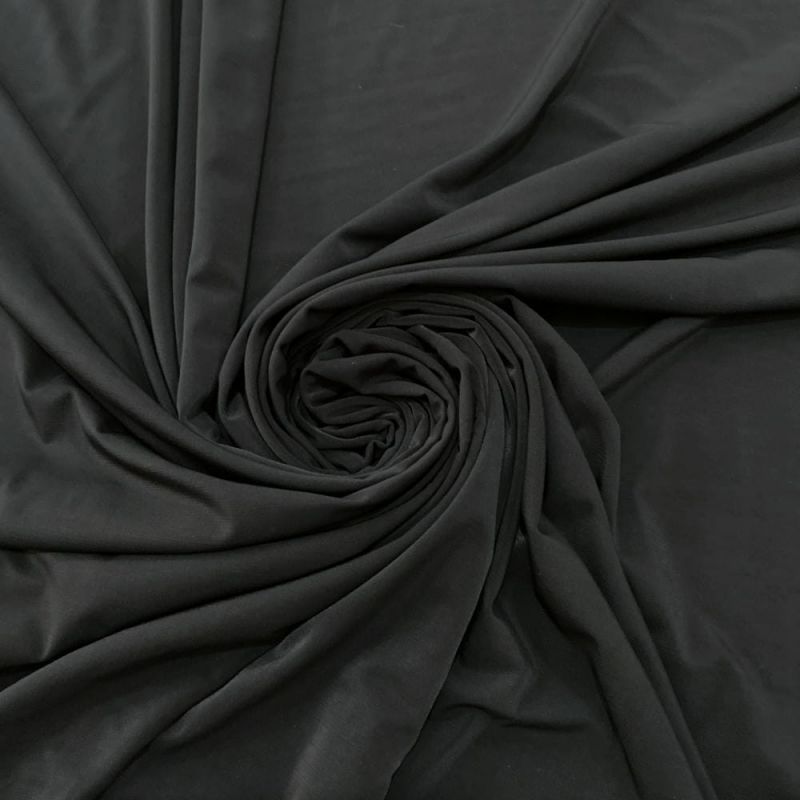 Tecido Malha Fluity Liso Preto • Luema Tecidos