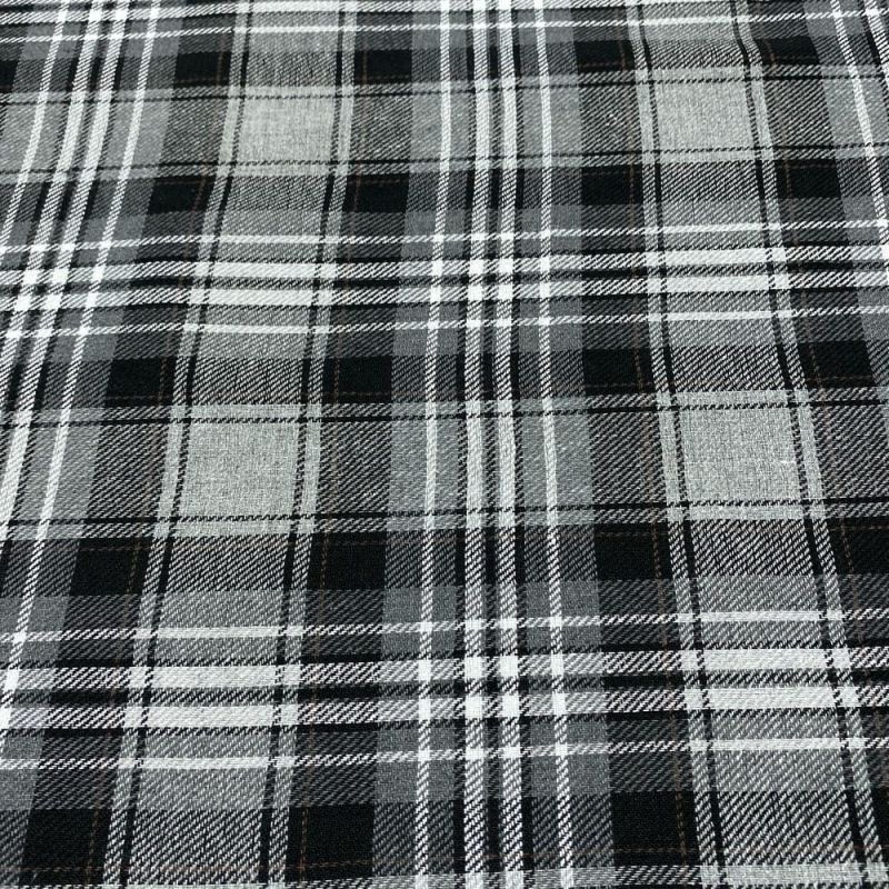 Tecido Flanela Xadrez Médio Preto Branco e Cinza • Luema Tecidos