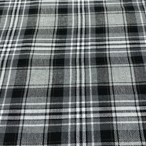 Tecido Flanela Xadrez Médio Preto Branco e Cinza • Luema Tecidos