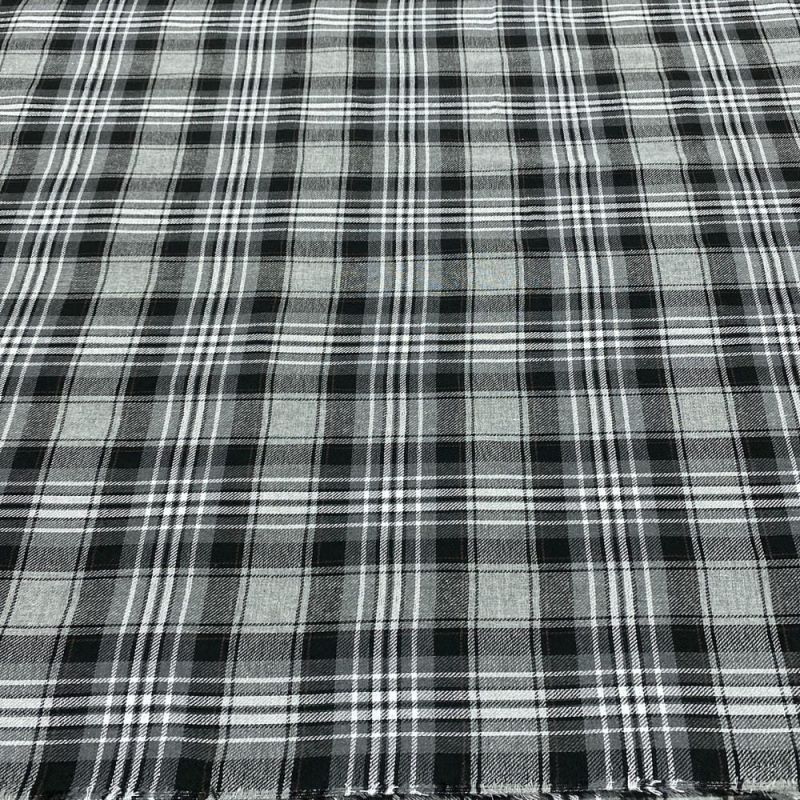 Tecido Flanela Xadrez Médio Preto Branco e Cinza • Luema Tecidos