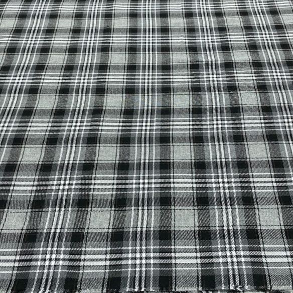 Tecido Flanela Xadrez Médio Preto Branco e Cinza • Luema Tecidos