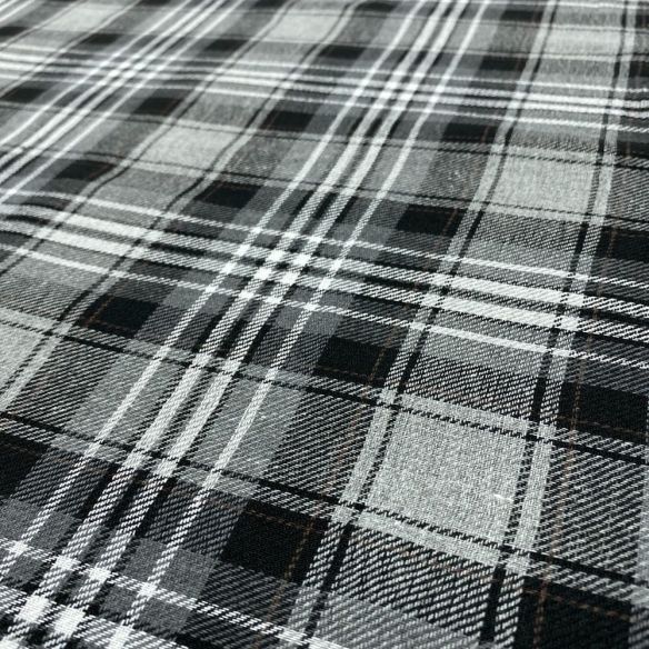 Tecido Flanela Xadrez Médio Preto Branco e Cinza • Luema Tecidos
